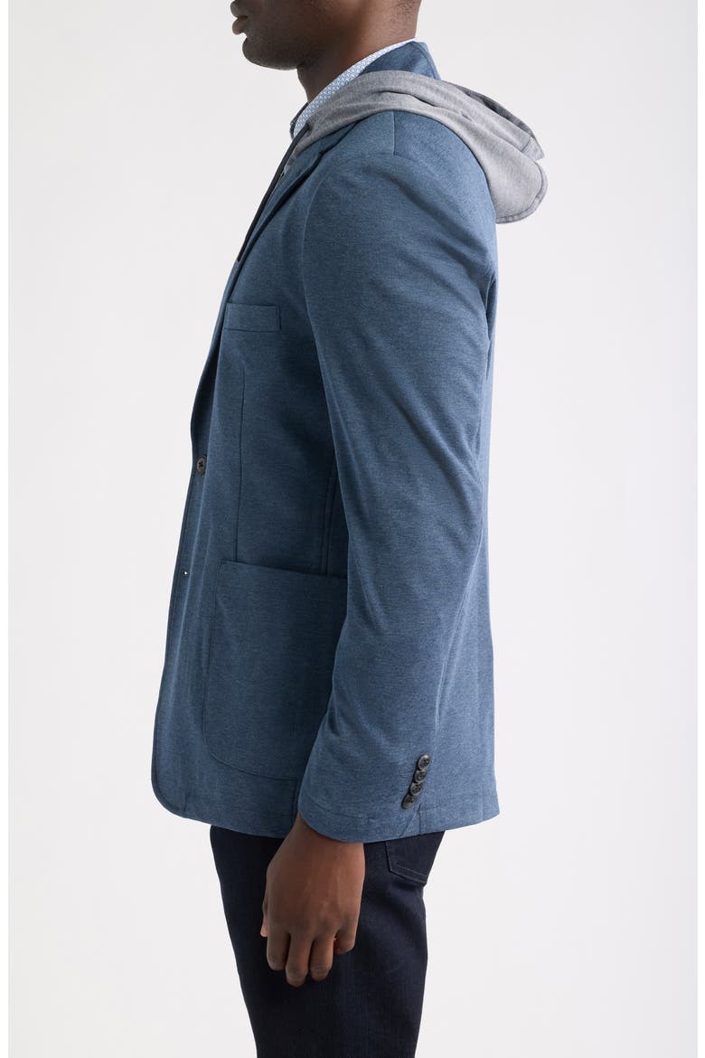 XC Flex Pinnacle Hooded Knit Sport Coat, Alternate, color, NAVY BIRDSEYE