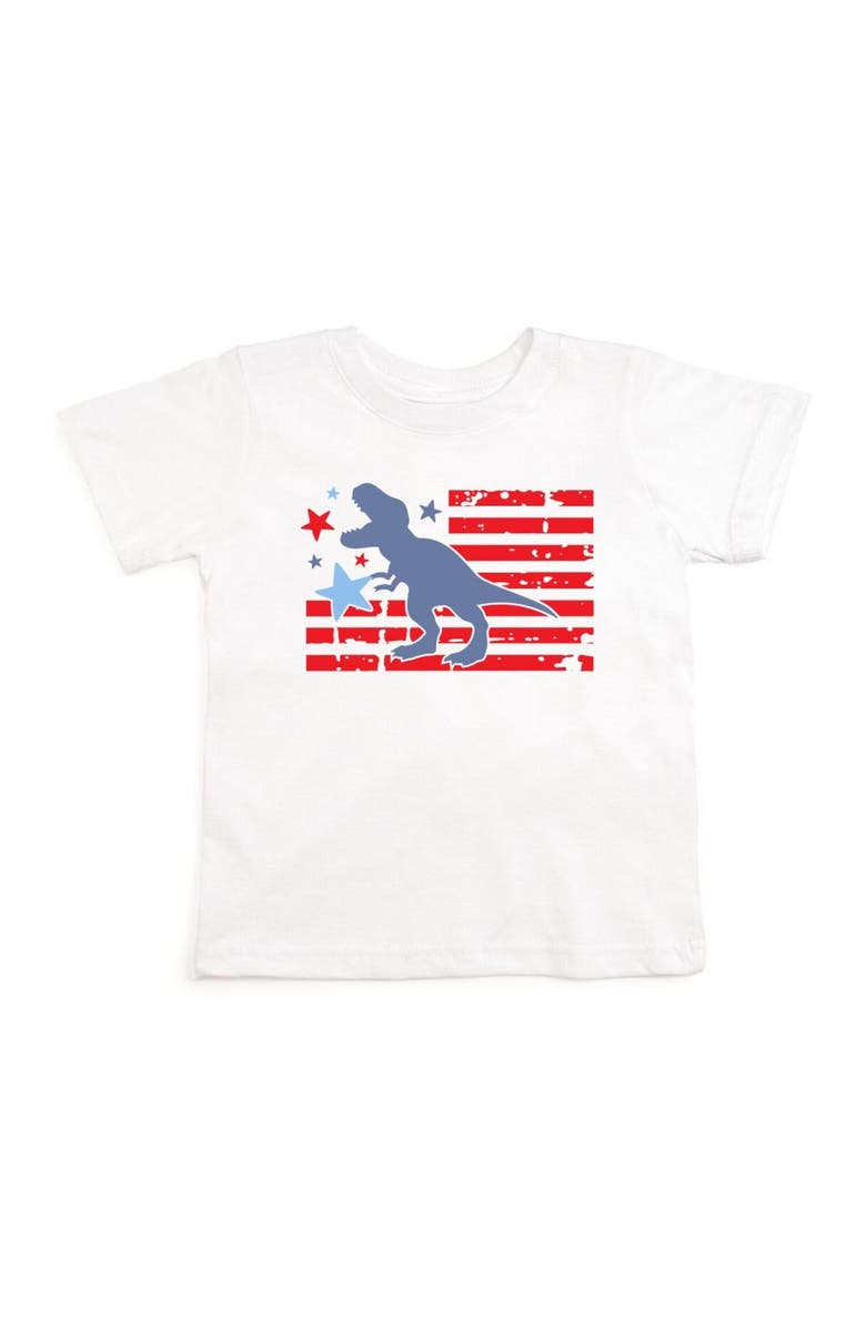 Sweet Wink All American Dino Short Sleeve T-Shirt, Main, color, White