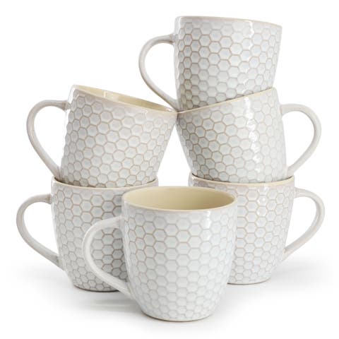 Honeycomb 6 Piece 15 Ounce Mug Set