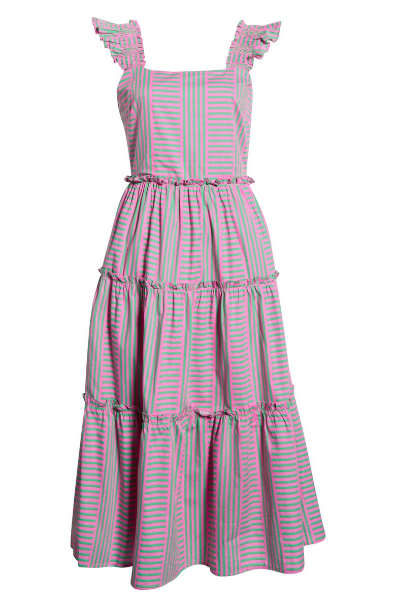 SUGARLIPS Valda Mixed Stripe Tiered Cotton Sundress, Alternate, color,