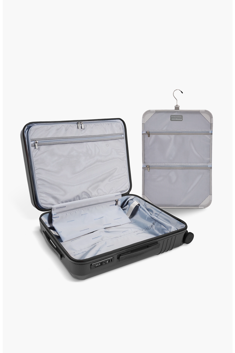 Check-In Luggage, Alternate, color, Matte Steel / Black Trim