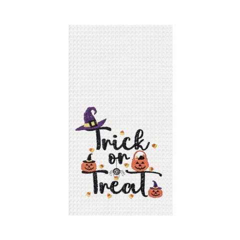 Halloween "Trick or Treat" 100% Cotton Waffle Weave Handtowel