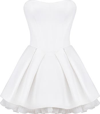 Noele Bow Strapless Satin Minidress