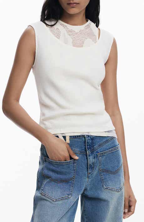 Desigual Lace Yoke Tank