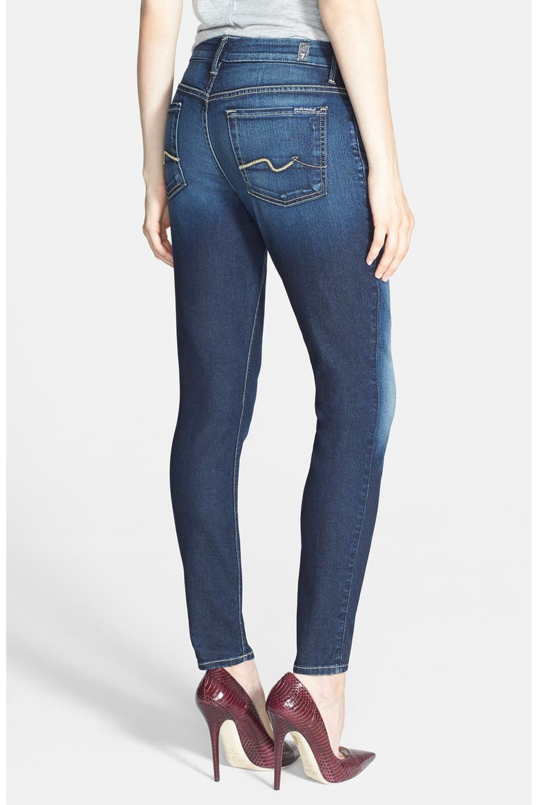 7 For All Mankind® High Rise Ankle Skinny Jeans, Alternate, color, RICHE TOUCH MEDIUM DARK