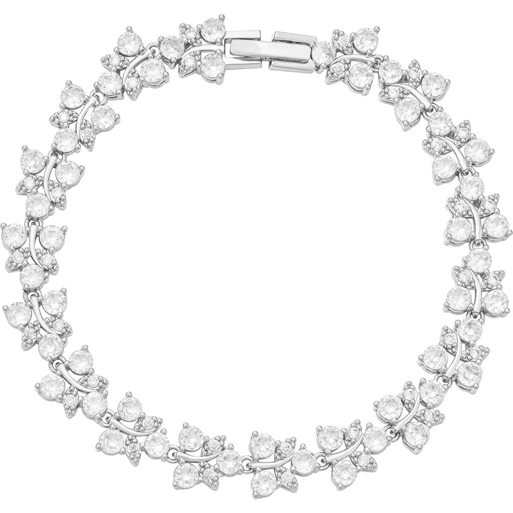 Untamed Petals Charming Crystal Bracelet In Metallic