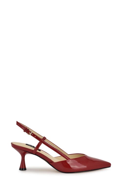Nine West Women's Rhonda Tapered Heel Slingback Pumps In Medium Red Patent