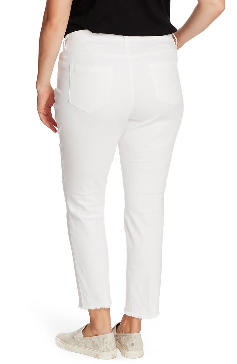 Vince Camuto Fray Hem Jeans, Alternate, color, Ultra White