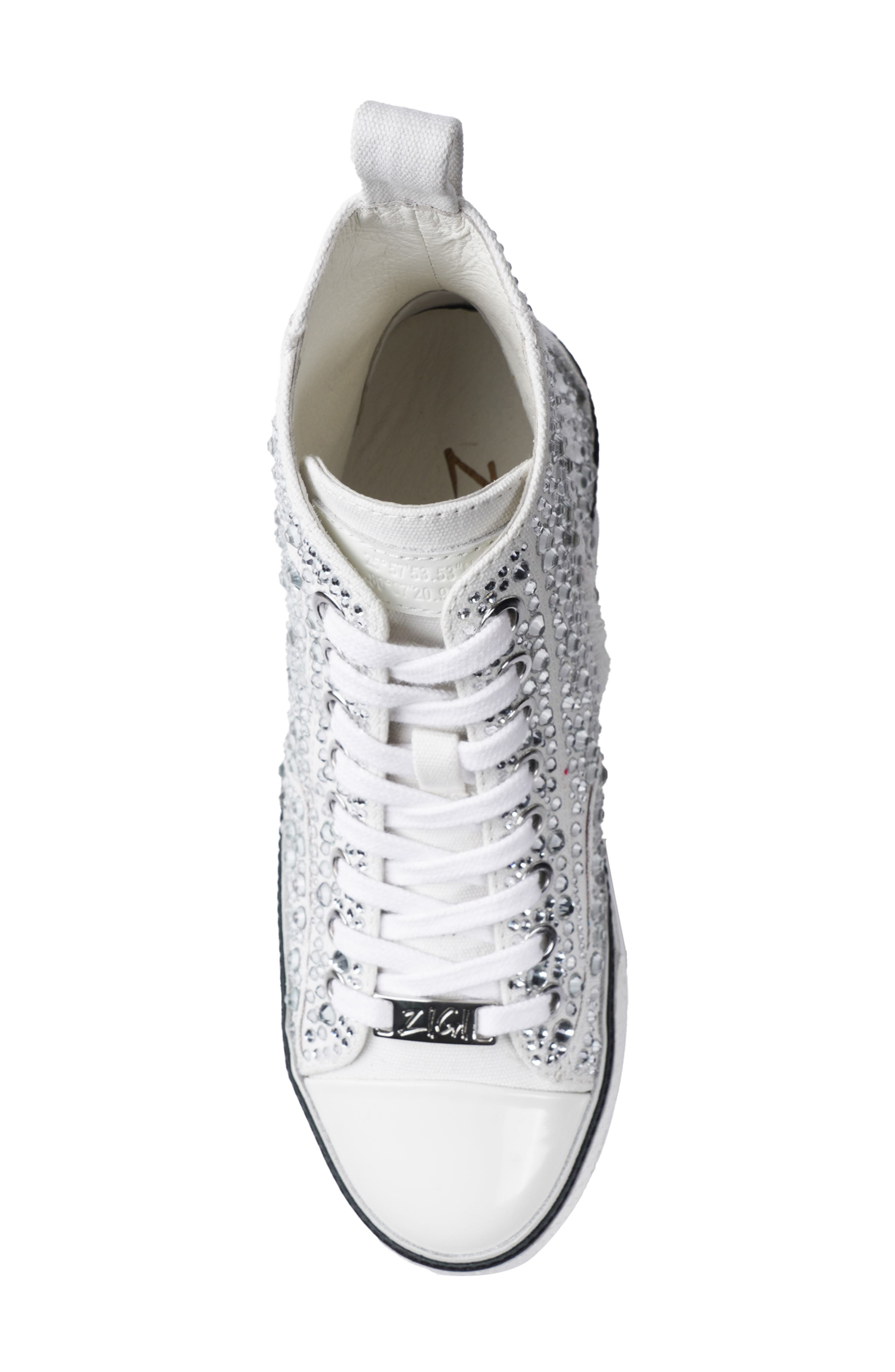 ZIGI Carmensa-2 Embellished Platform High Top Sneaker, Alternate, color, Silver