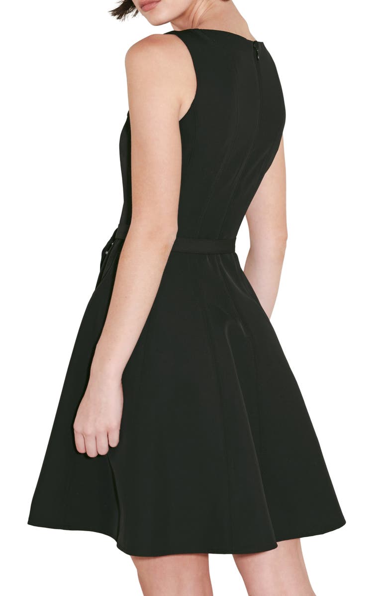 FREEMARKET Belted Bateau Neck Minidress, Alternate, color, Black