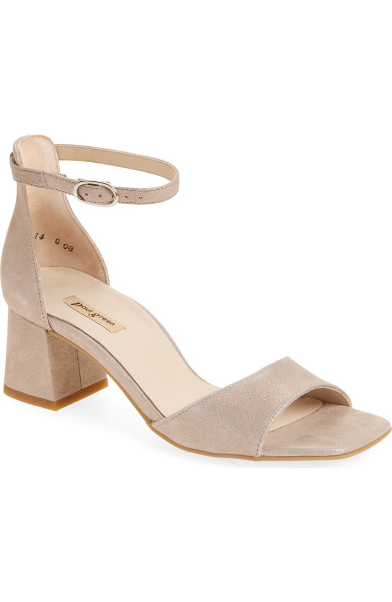 Paul Green Barbee Ankle Strap Sandal, Main, color, Cachemire Metallic Suede