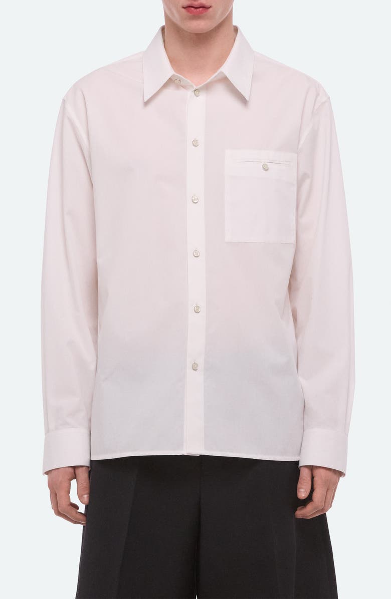 Helmut Lang Relaxed Solid Cotton Button-Up Shirt, Main, color, White