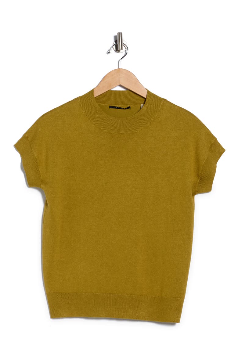 Short Sleeve Crew Sweater, Alternate, color, CITRON