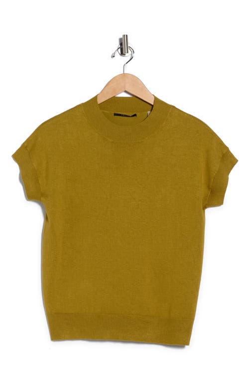T Tahari Short Sleeve Crew Sweater In Yellow
