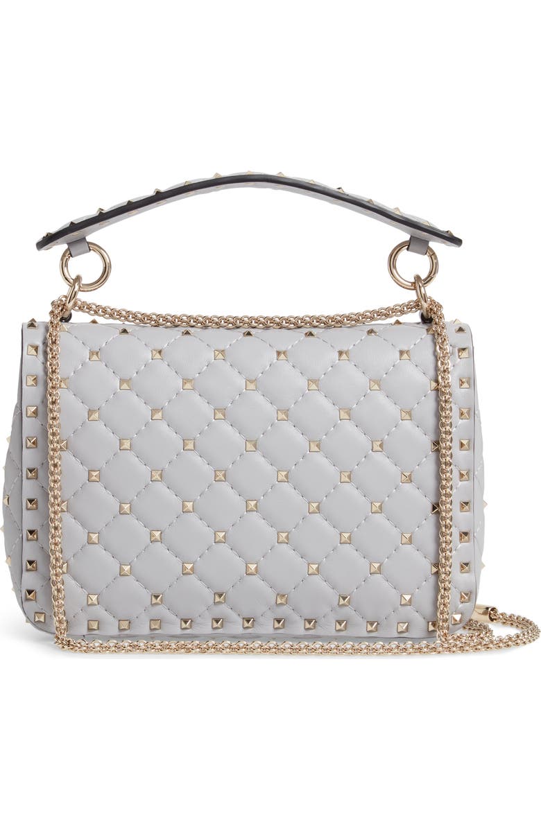 Valentino Garavani Medium Rockstud Matelassé Quilted Leather Shoulder Bag, Alternate, color,