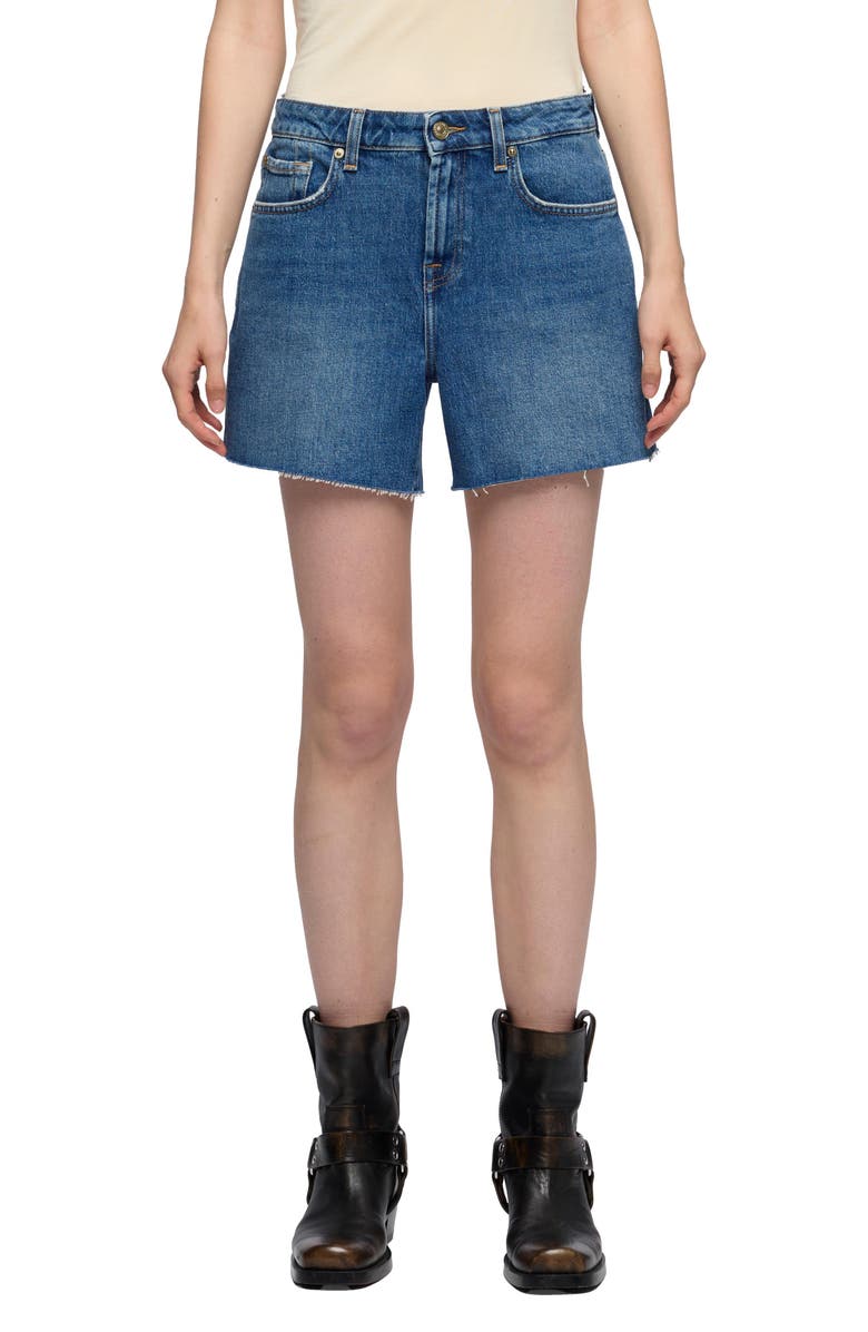7 For All Mankind Monroe Long Denim Shorts, Main, color, 