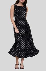 Blu Pepper Polka Dot Sleeveless Midi Dress