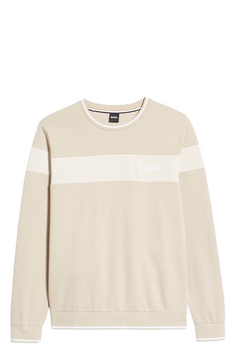 BOSS Tracksuit Crewneck Pajama Sweatshirt, Alternate, color, 