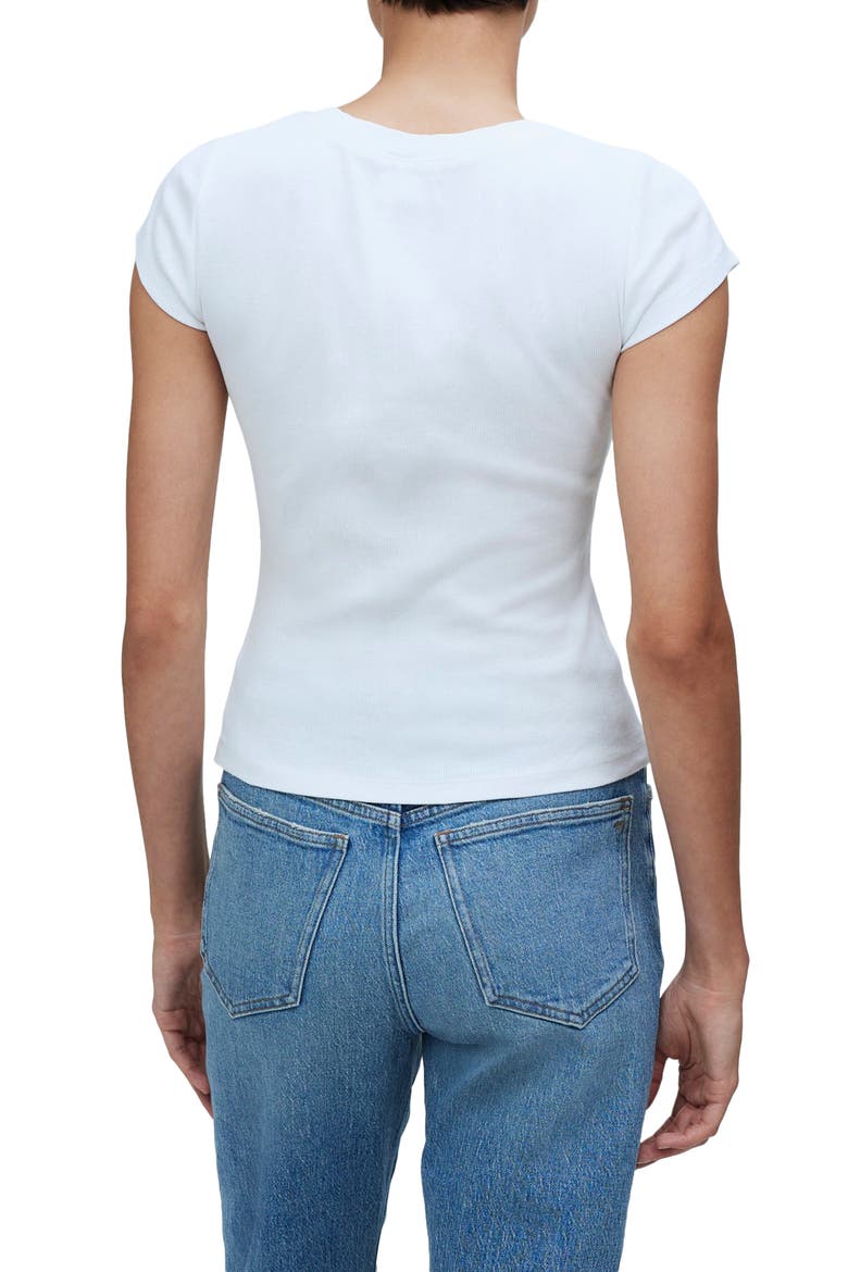Supima® Cotton Rib T-Shirt, Alternate, color, EYELET WHITE