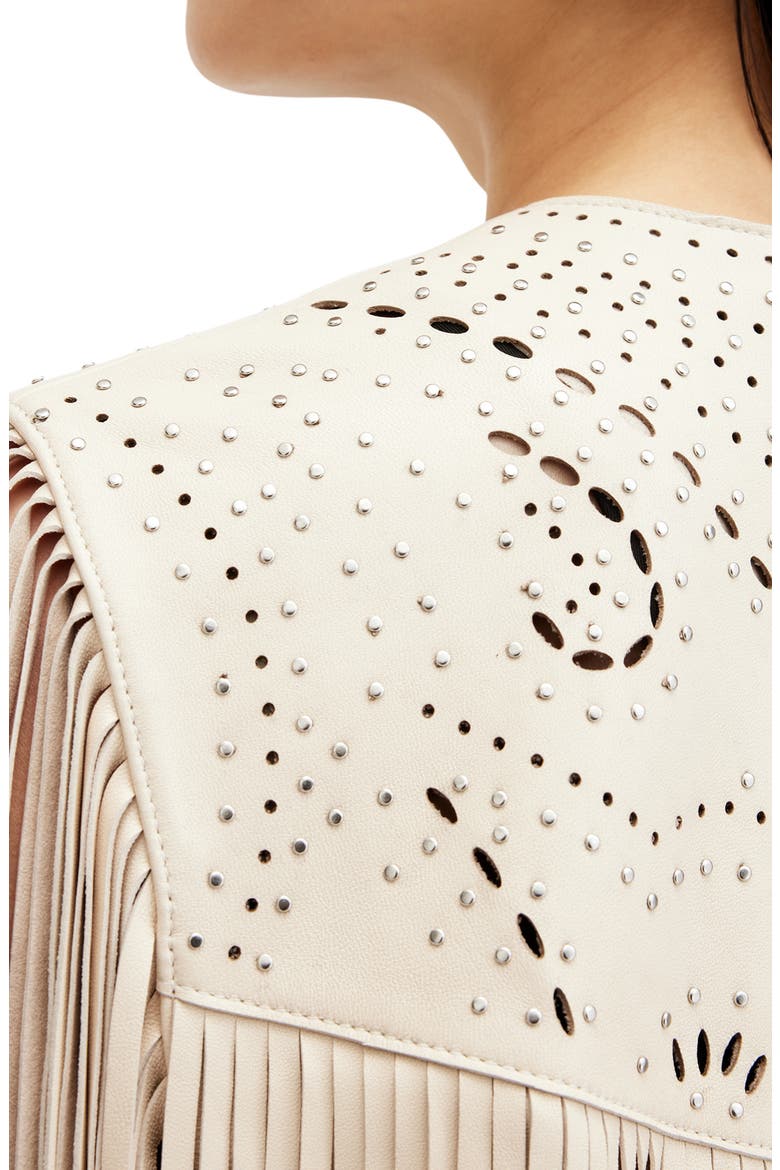 Elias Astral Leather Fringe Vest, Alternate, color, OFF WHITE