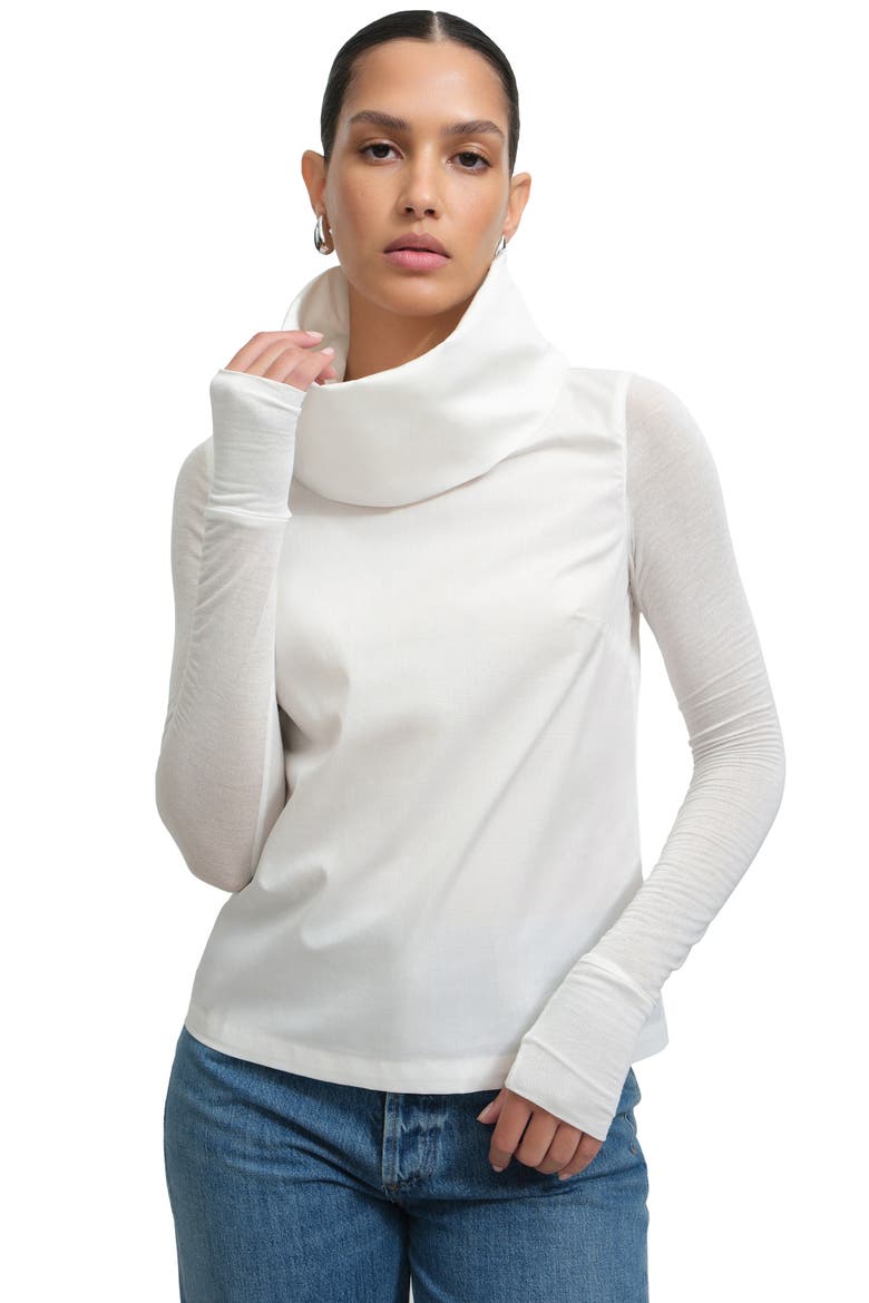 Atlantic Oversized Collar Top, Alternate, color, OFF WHITE