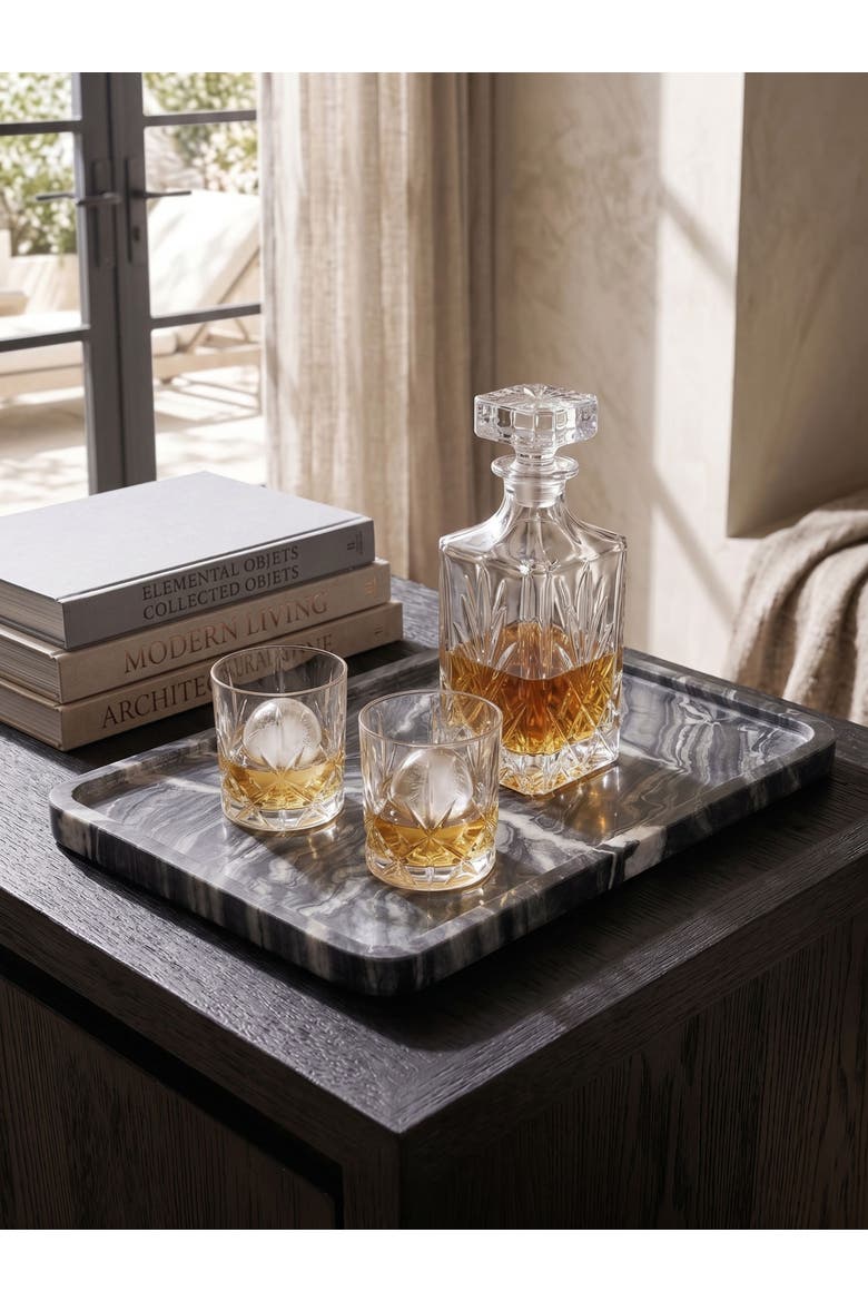 Frontier Black Marble Tray, Alternate, color, Black