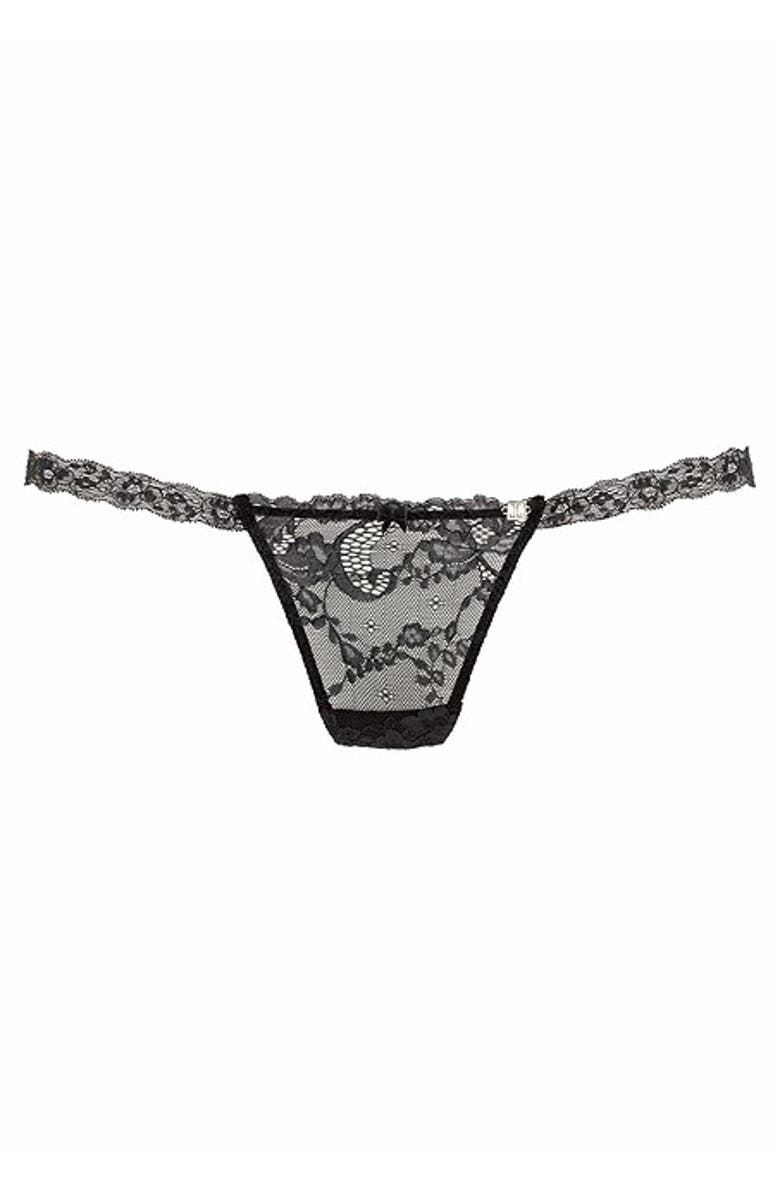 LASCANA Women's Floral Lace Thong, Alternate, color, Black