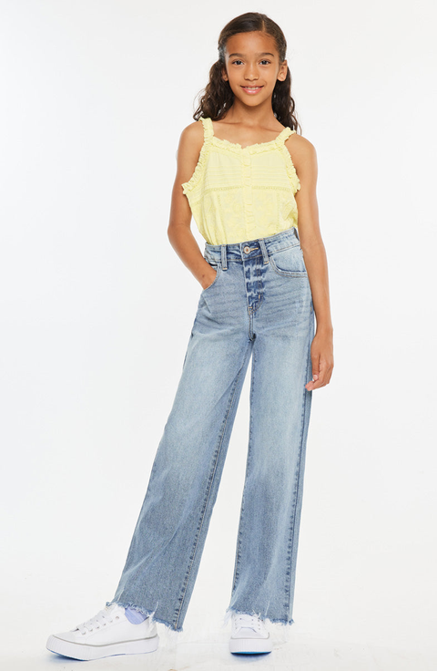 Bee High Rise Slim Wide Leg Jeans