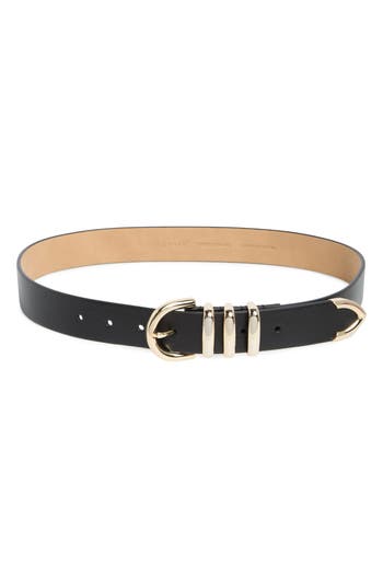 Cole Haan Beveled Buckle Belt In Black