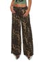 Pantar Leopard Print Low Rise Wide Leg Jeans