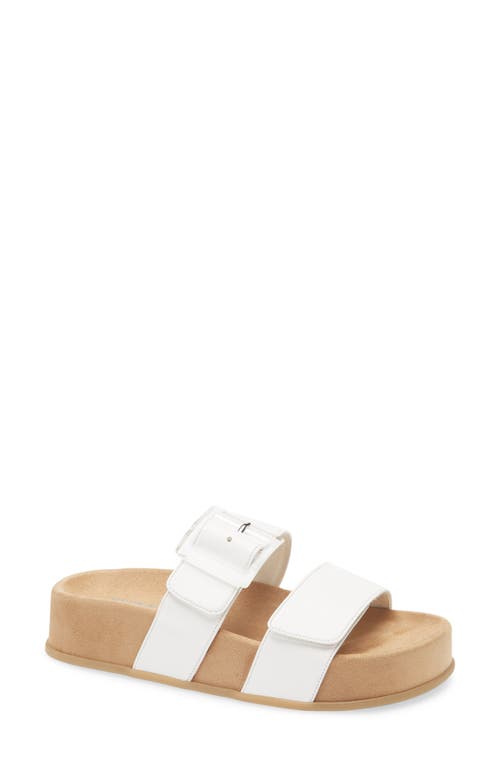 Paul Green Aloha Slide Sandal In White Future Nappa