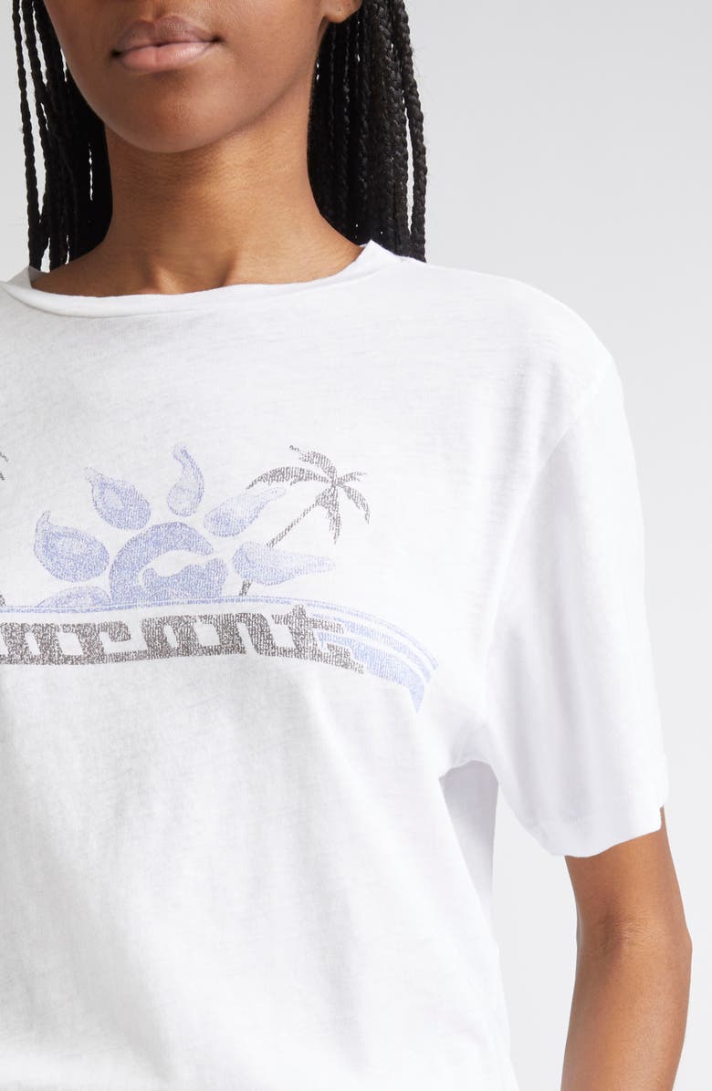 Isabel Marant Étoile Zewel Oversize Cotton Graphic T-Shirt, Alternate, color, White/ Blue