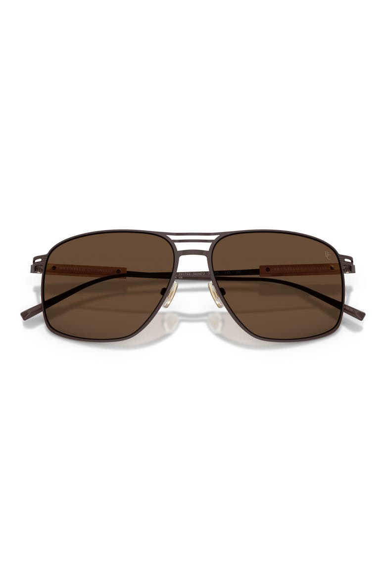 56mm Rectangular Sunglasses, Alternate, color, CHOCOLATE