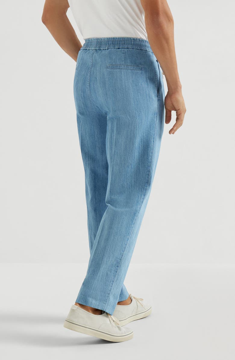 Brunello Cucinelli Lightweight denim trousers, Alternate, color, Light Denim