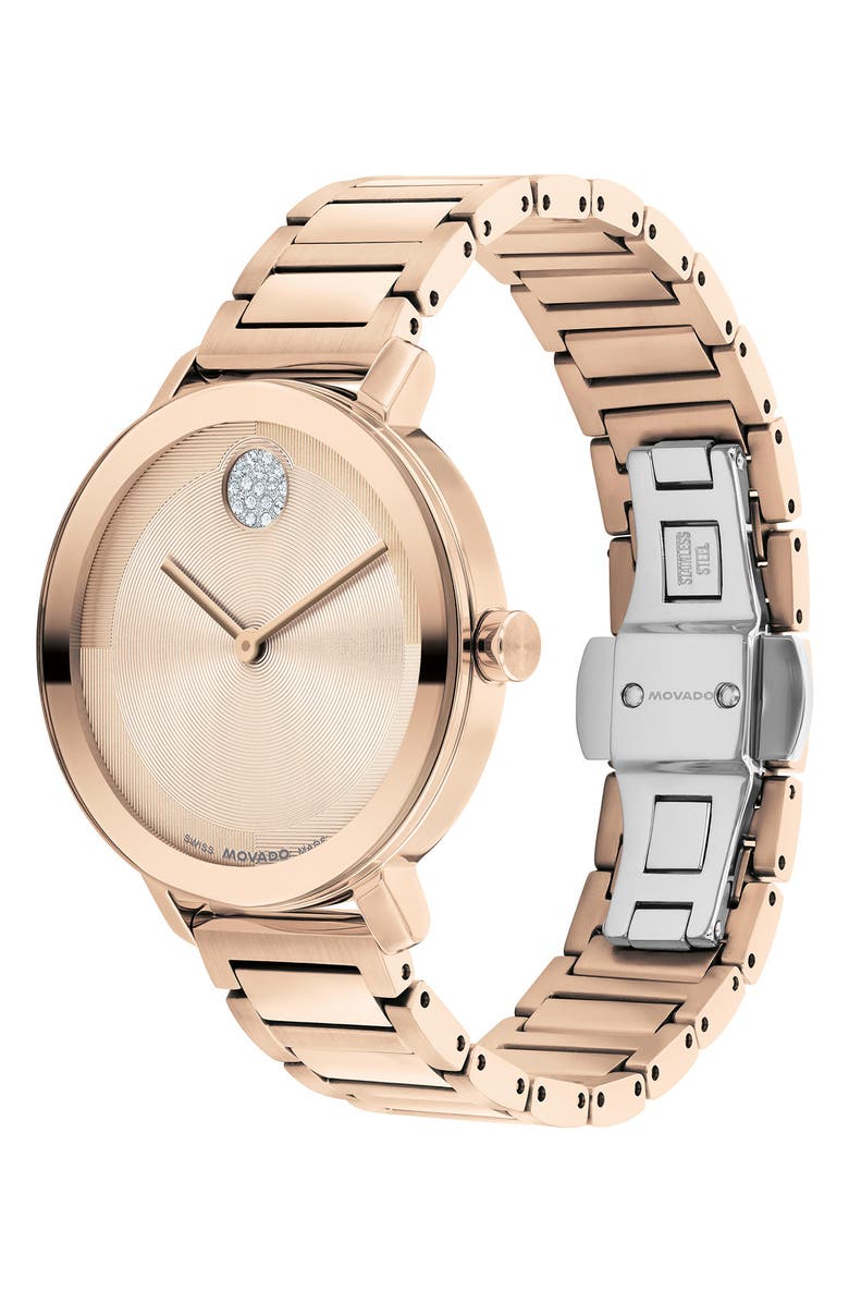 Movado Bold Evolution 2.0 Bracelet Watch, 34mm, Alternate, color, Rose Gold