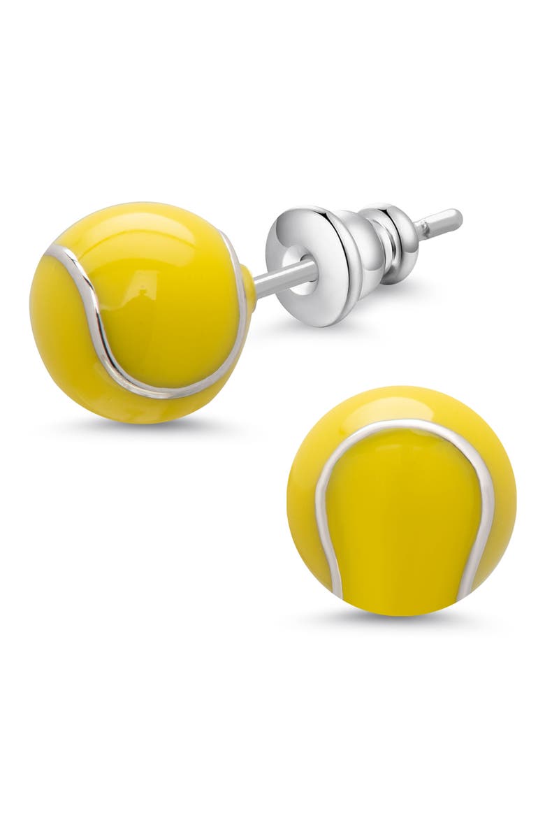 Kids' 3D Tennis Ball Stud Earrings, Main, color, SILVER
