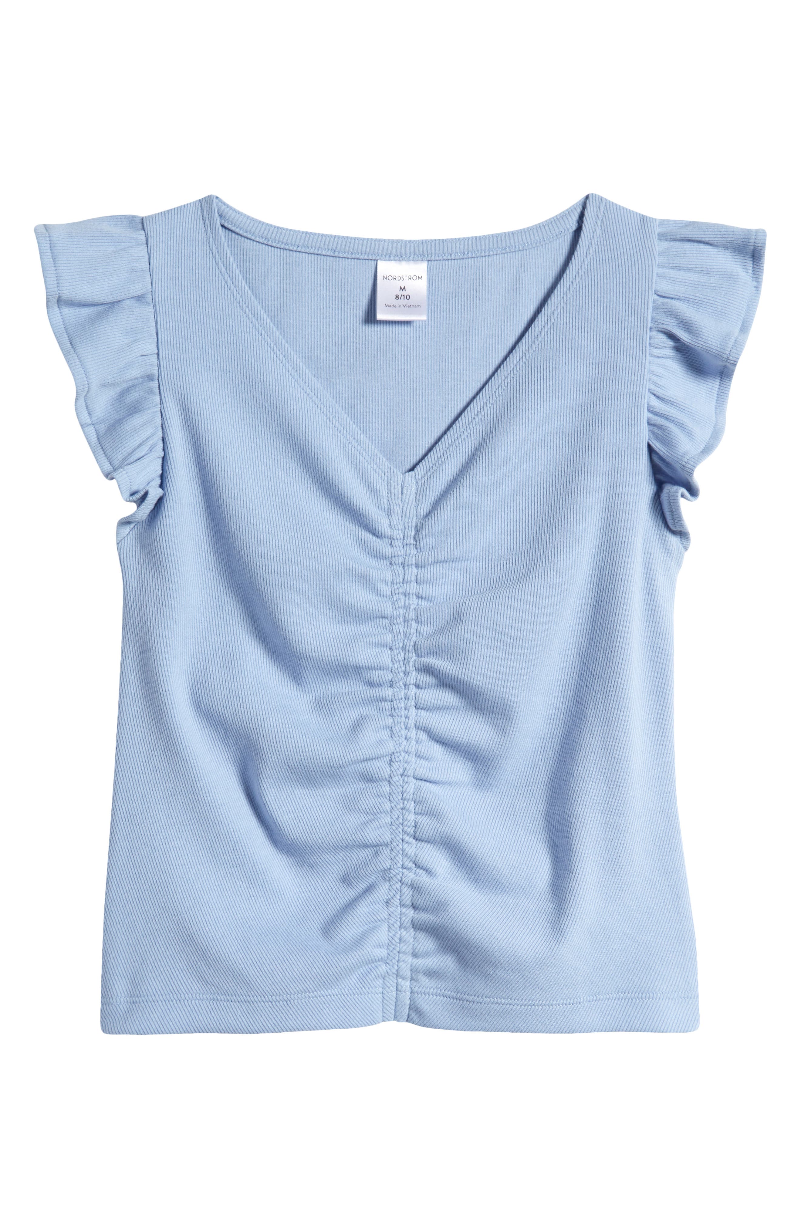 Nordstrom Kids' Ruched Flutter Sleeve V-Neck Top (Women) | Nordstromrack