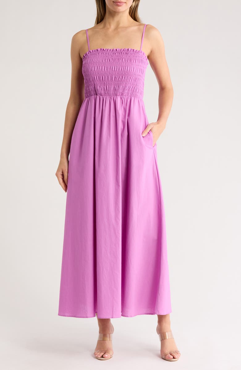 Steve Madden Smocked Cotton Maxi Sundress, Main, color,