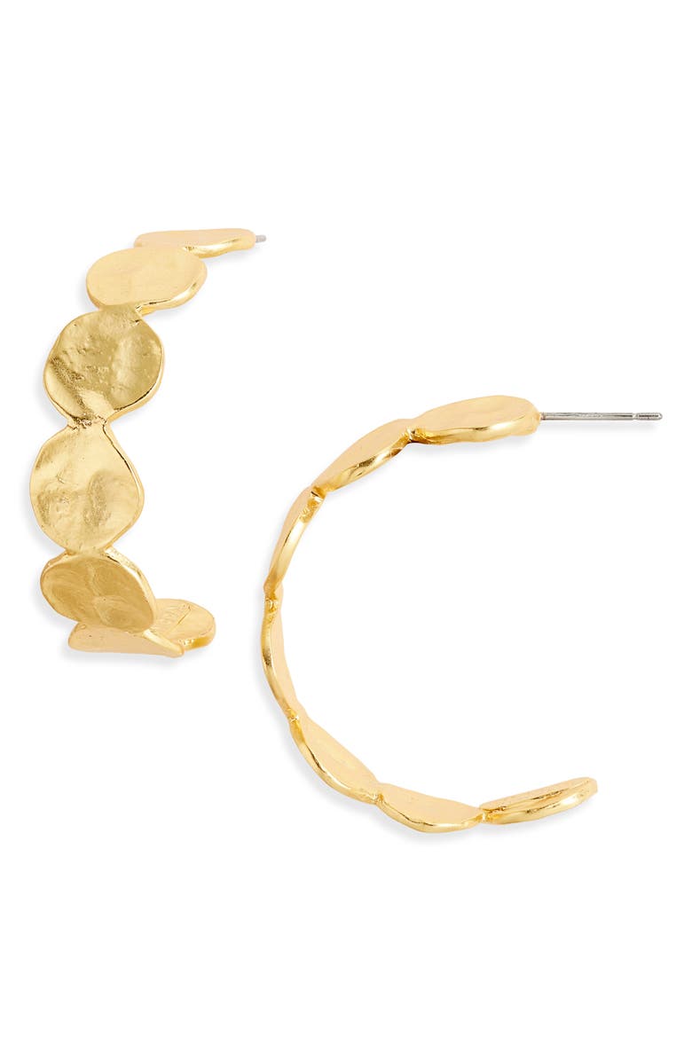 Karine Sultan Mini Flat Disc Hoop Earrings, Main, color, 