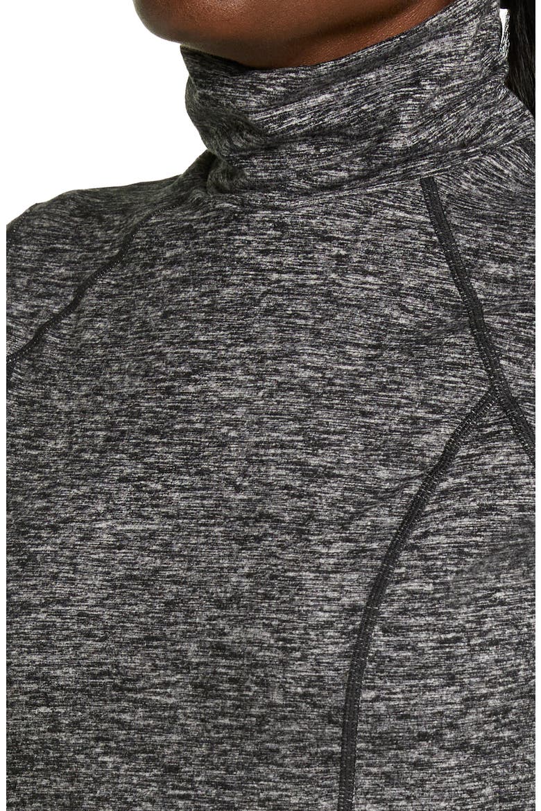 Cozy Space Dye Tech Turtleneck Training Top, Alternate, color, BLACK MELANGE
