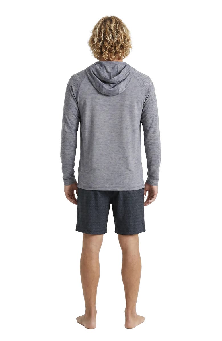 Spyder Raglan Sleeve Hooded Rashguard, Alternate, color, Alloy