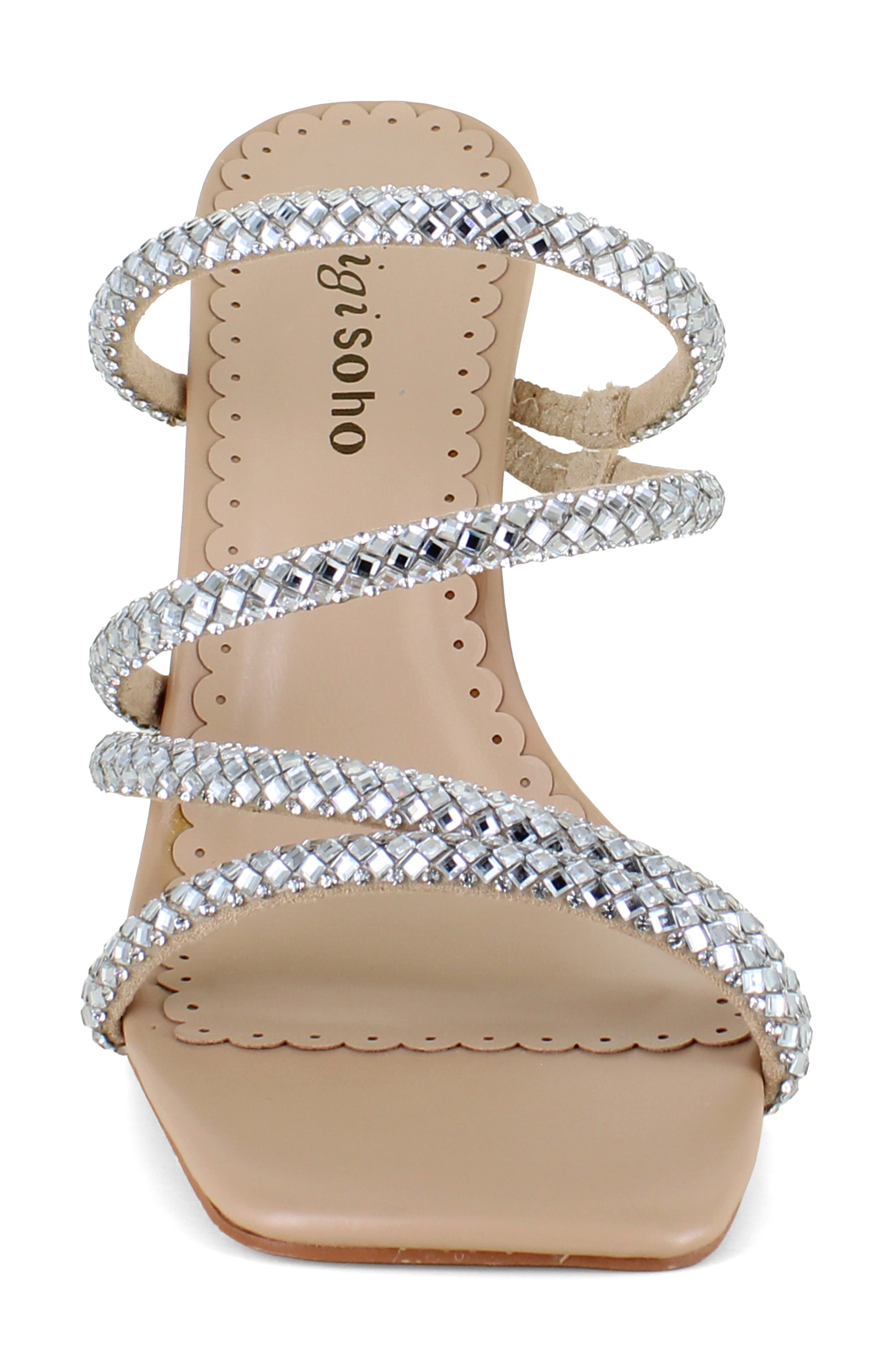 Rhinestone Strap Stiletto Sandal, Alternate, color, BEIGE SUEDETTE
