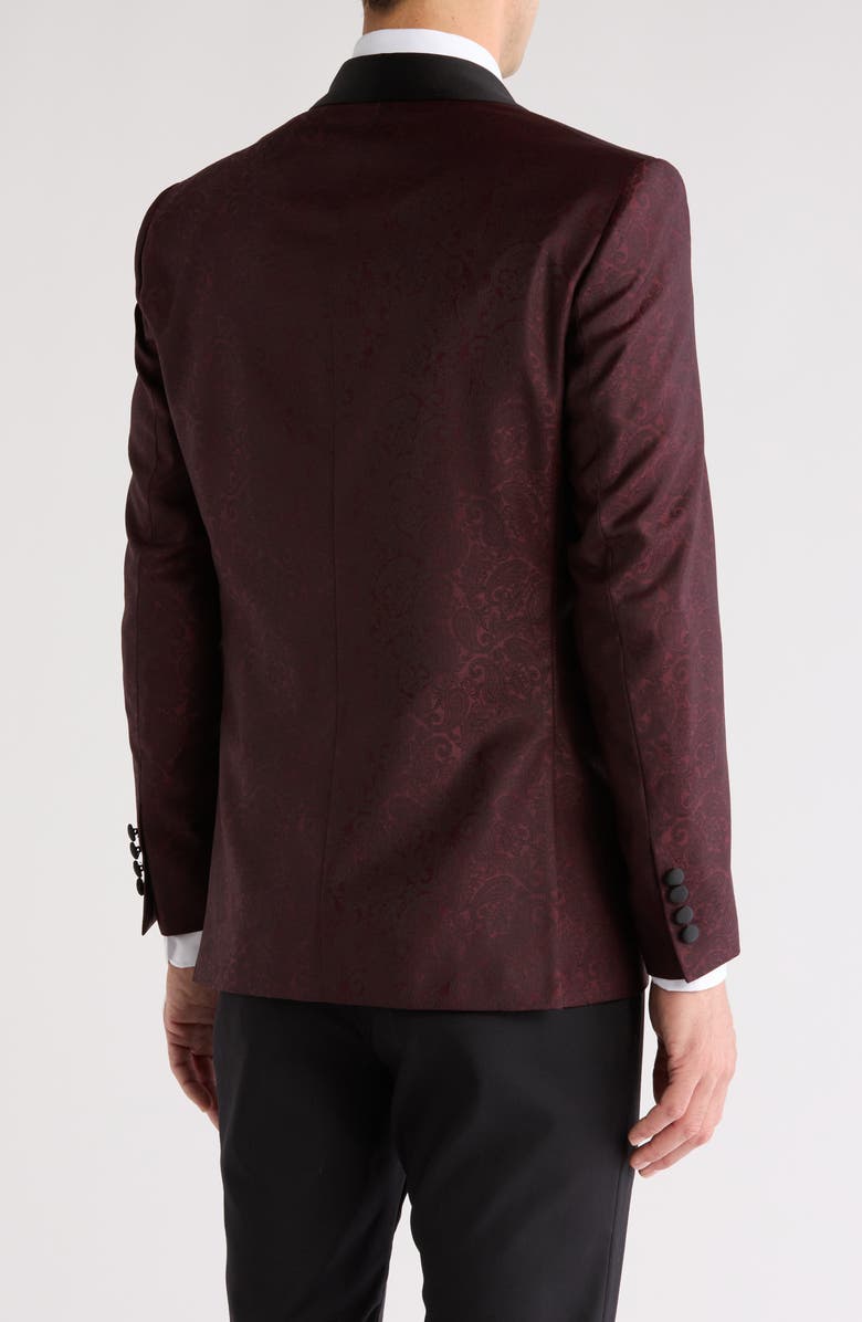 Ted Baker London Paisley Dinner Jacket, Alternate, color, Burgundy