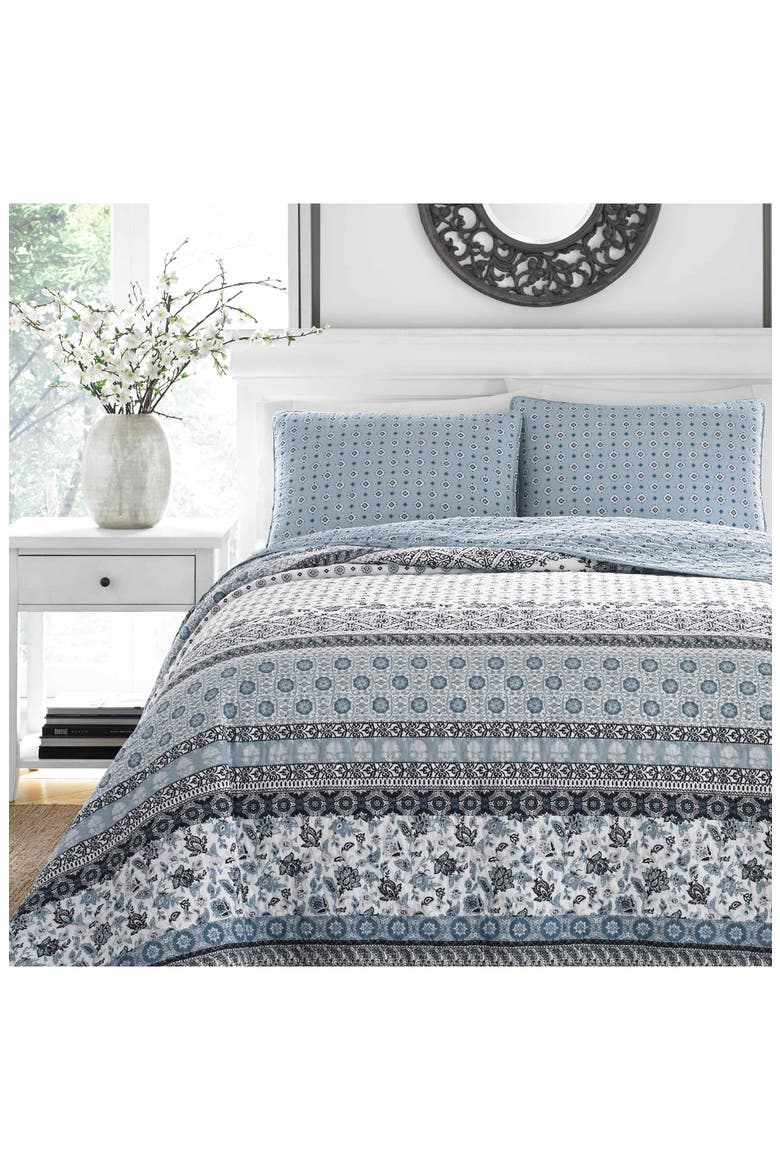 Bexley 136 Thread Cotton Count Quilt Set, Alternate, color, OPEN DARK BLUE