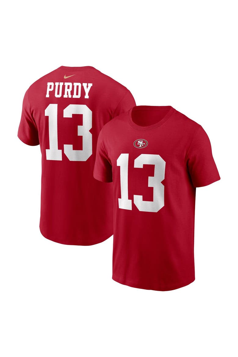 Men's Nike Brock Purdy Scarlet San Francisco 49ers Player Name & Number T-Shirt, Main, color, Scarlet