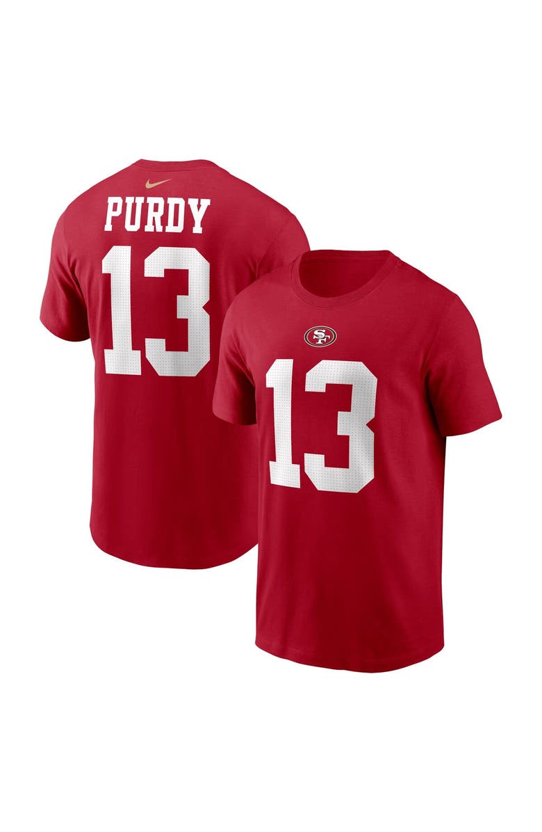 Nike Men's Nike Brock Purdy Scarlet San Francisco 49ers Player Name & Number T-Shirt, Main, color, Scarlet