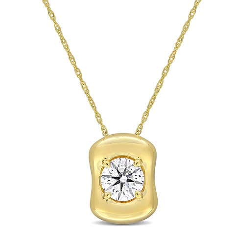 Lab-Grown Diamond Solitaire Puffed Necklace 14k