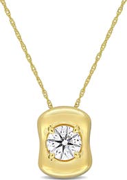 Julianna B. Lab-Grown Diamond Solitaire Puffed Necklace 14k