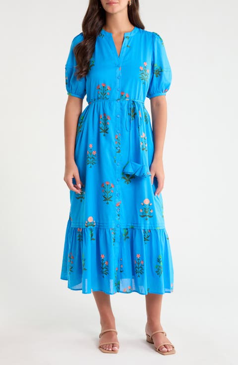 Lizeth Placed Floral Cotton Shirdress