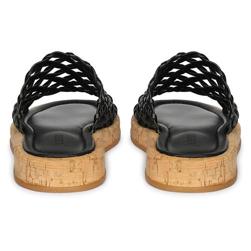Jelavu Cloud Woven Leather Cork Slide Sandal In Black
